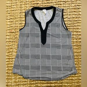 Xl houndstooth stylish sleeveless top blouse
